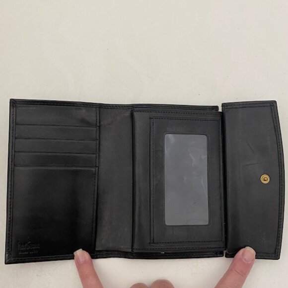 VINTAGE Hartmann Black Leather Kisslock Wallet Coin Purse - Picture 4 of 15